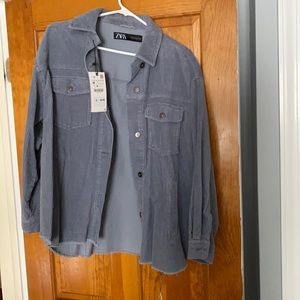 periwinkle denim/velvet jacket